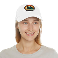 Cats and Sunset Dad Hat - Vintage Leather Patch Cap