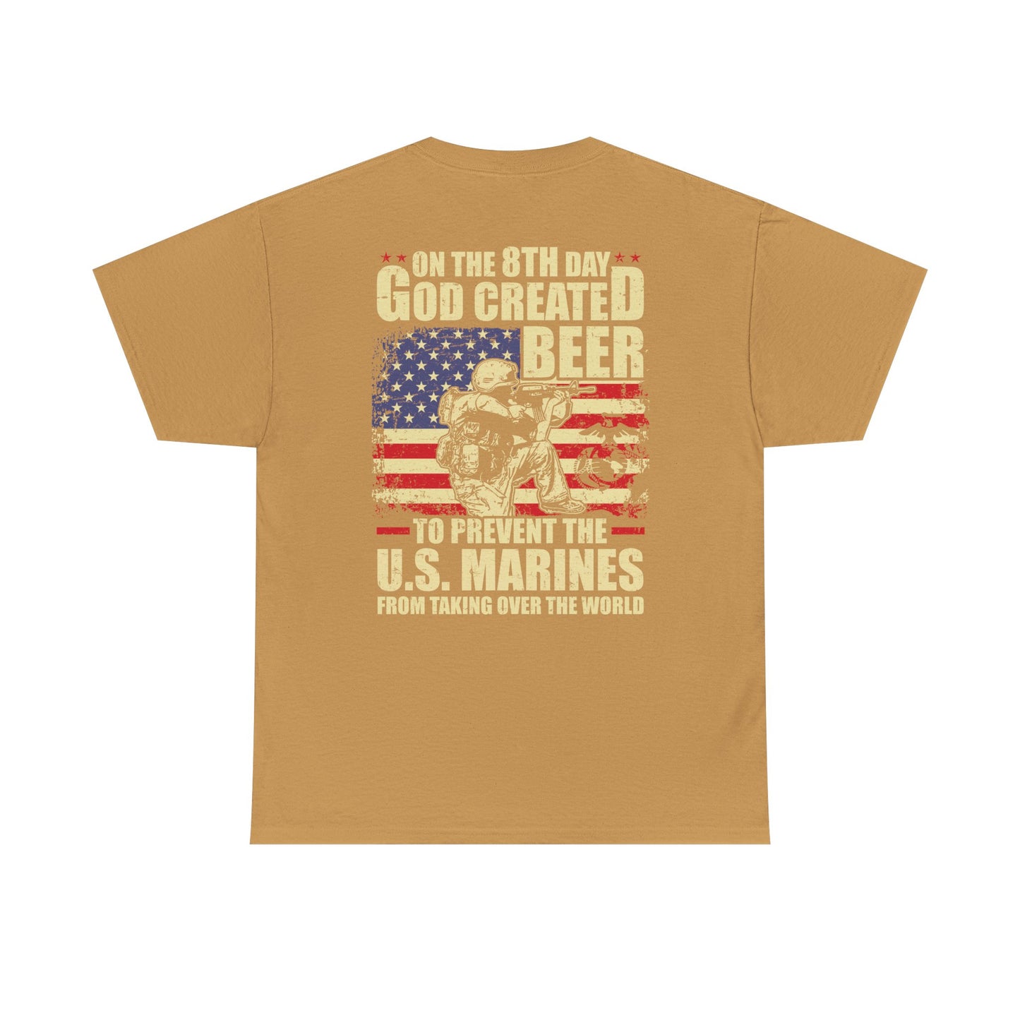 God Created Beer Unisex Heavy Cotton Tee, Fun Patriotic Shirt, Gift for Beer Lovers, US Marines Support, July 4th Celebration