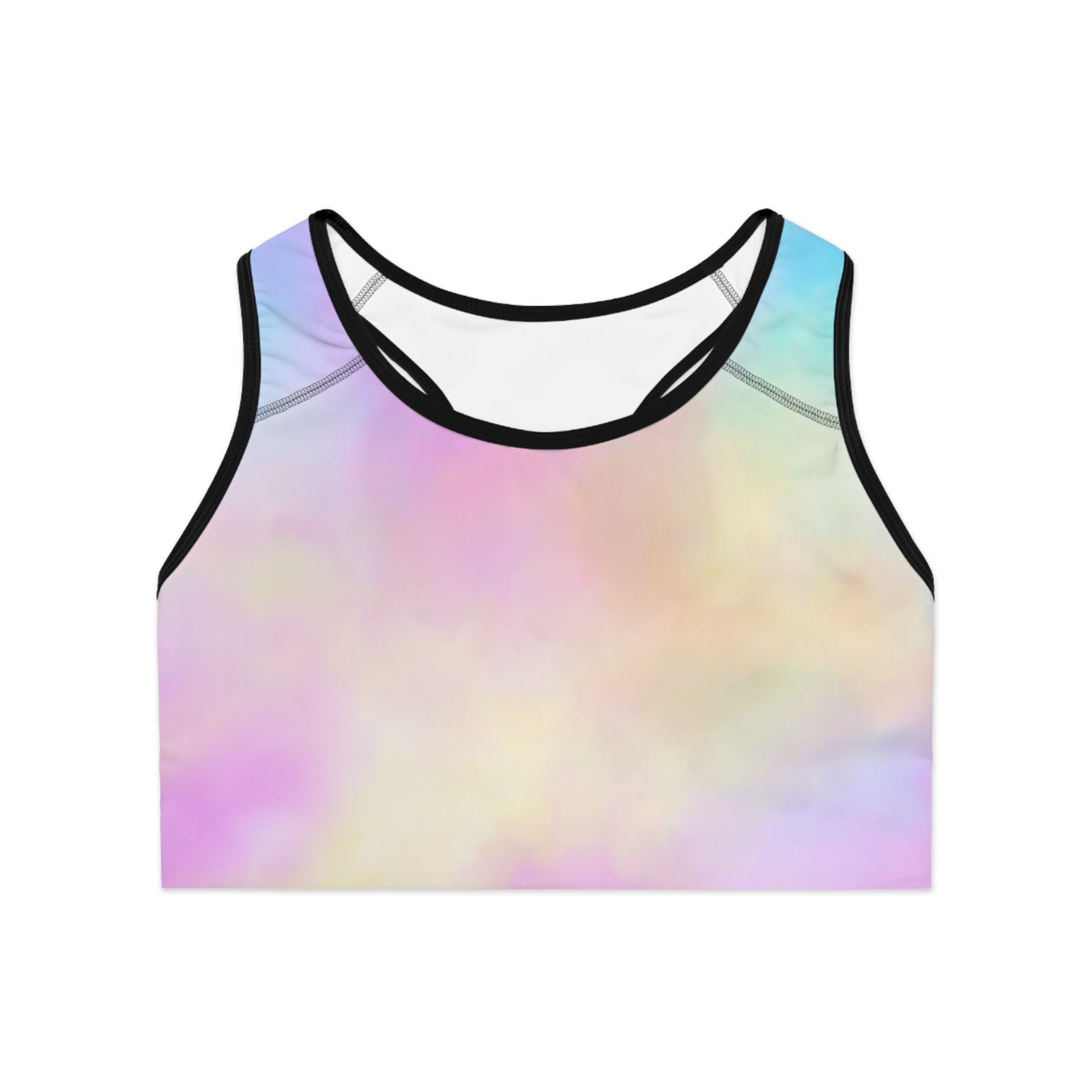 Pastel Tie-Dye Sports Bra for Yoga & Fitness