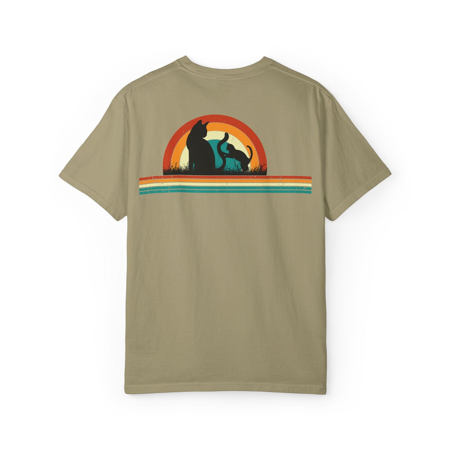 Unisex Cat & Dog Sunset Graphic T-Shirt - Casual Animal Lover Tee