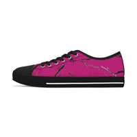 Trendy Pink Marble Low Top Sneakers for Women