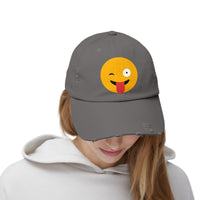 Funny Emoji Distressed Cap for Casual Wear
