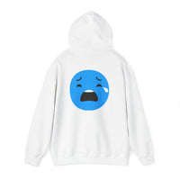 Emotional Expression Hoodie - Unisex Heavy Blend with Sad Face Design