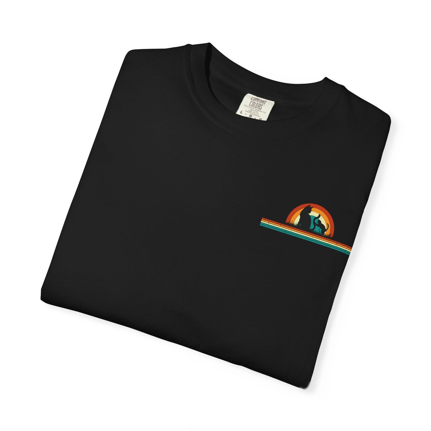 Unisex Cat & Dog Sunset Graphic T-Shirt - Casual Animal Lover Tee