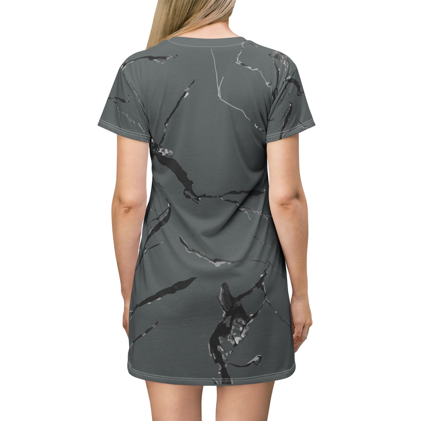 Chic Marble Pattern T-Shirt Dress | Casual Everyday Wear, Summer Fashion, Trendy Lounge Dress, Gift for Her, Fashion Statement