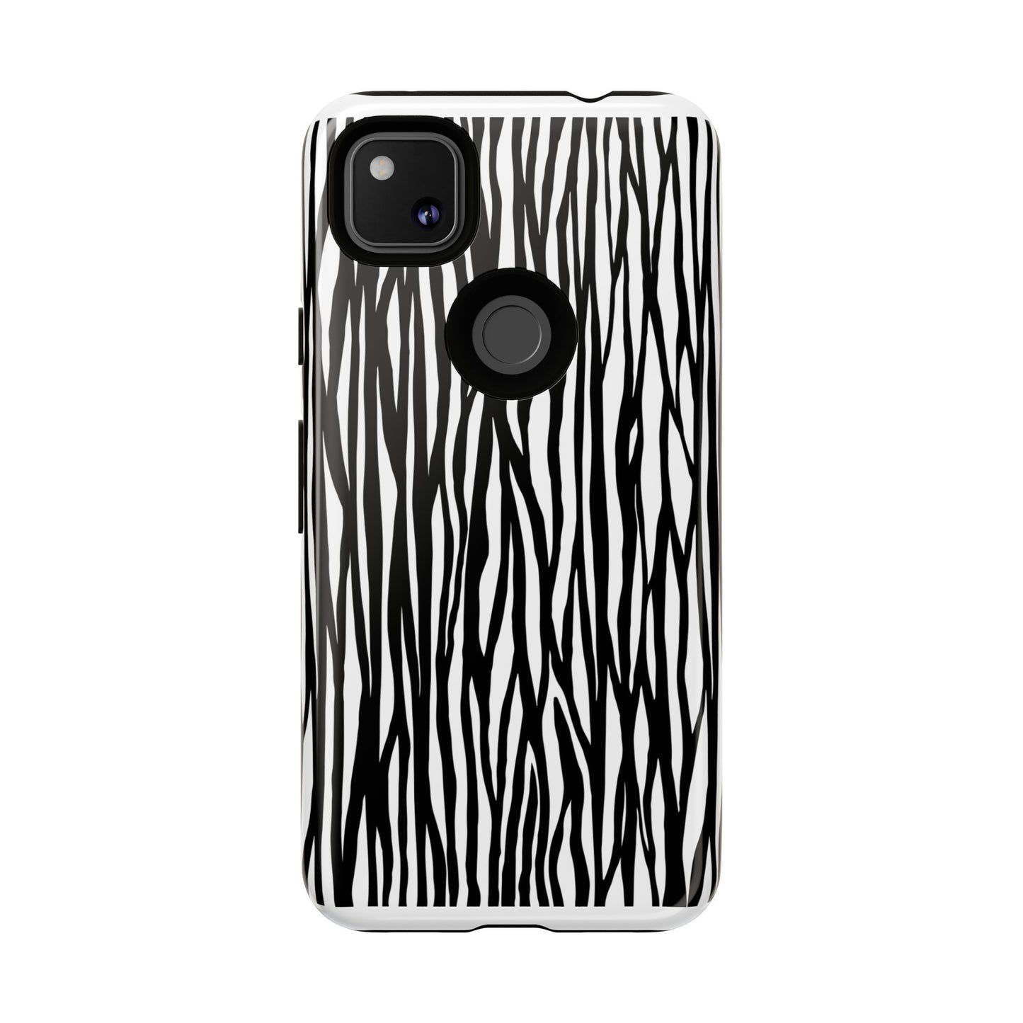 Tough Cases: Stylish Black and White Zebra Print Phone Case