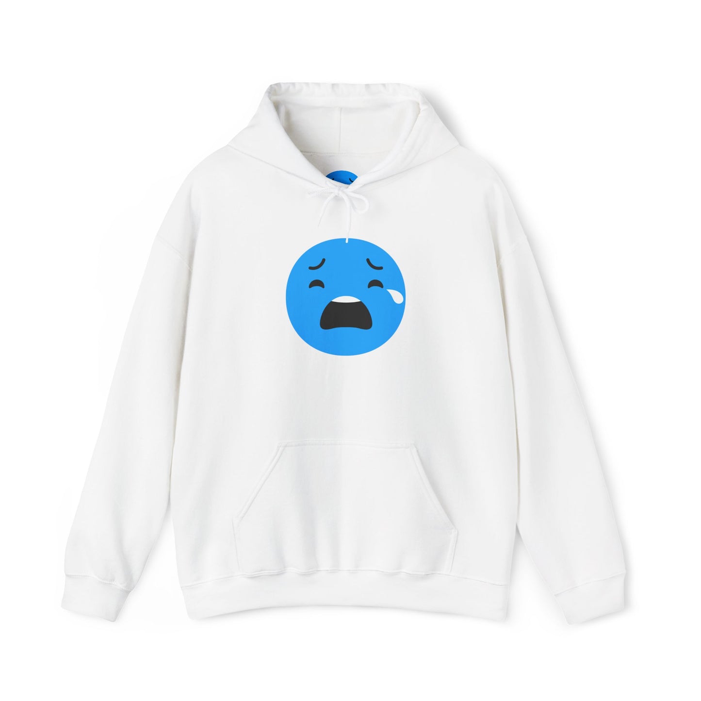 Emotional Expression Hoodie - Unisex Heavy Blend with Sad Face Design
