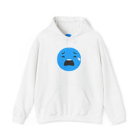 Emotional Expression Hoodie - Unisex Heavy Blend with Sad Face Design