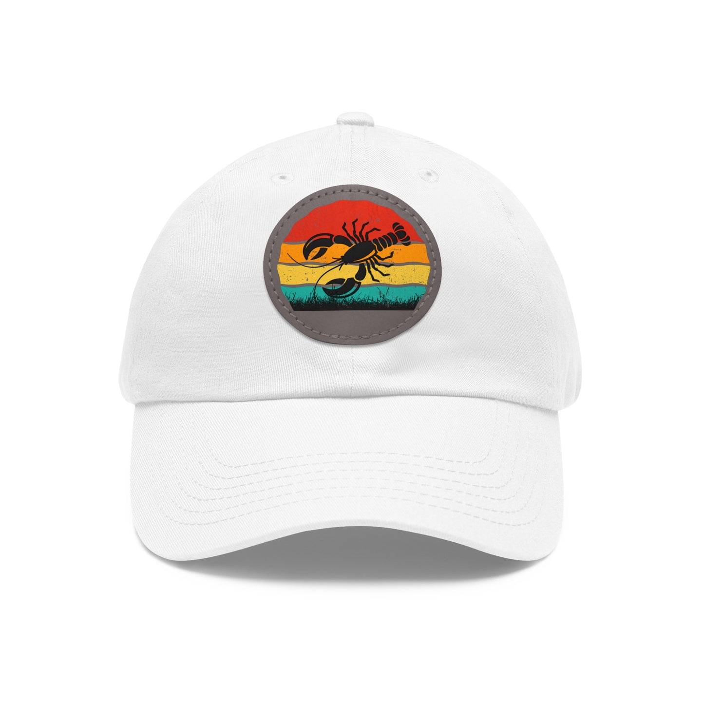Lobster Themed Dad Hat with Leather Patch - Vintage Style Cap for Seafood Lovers
