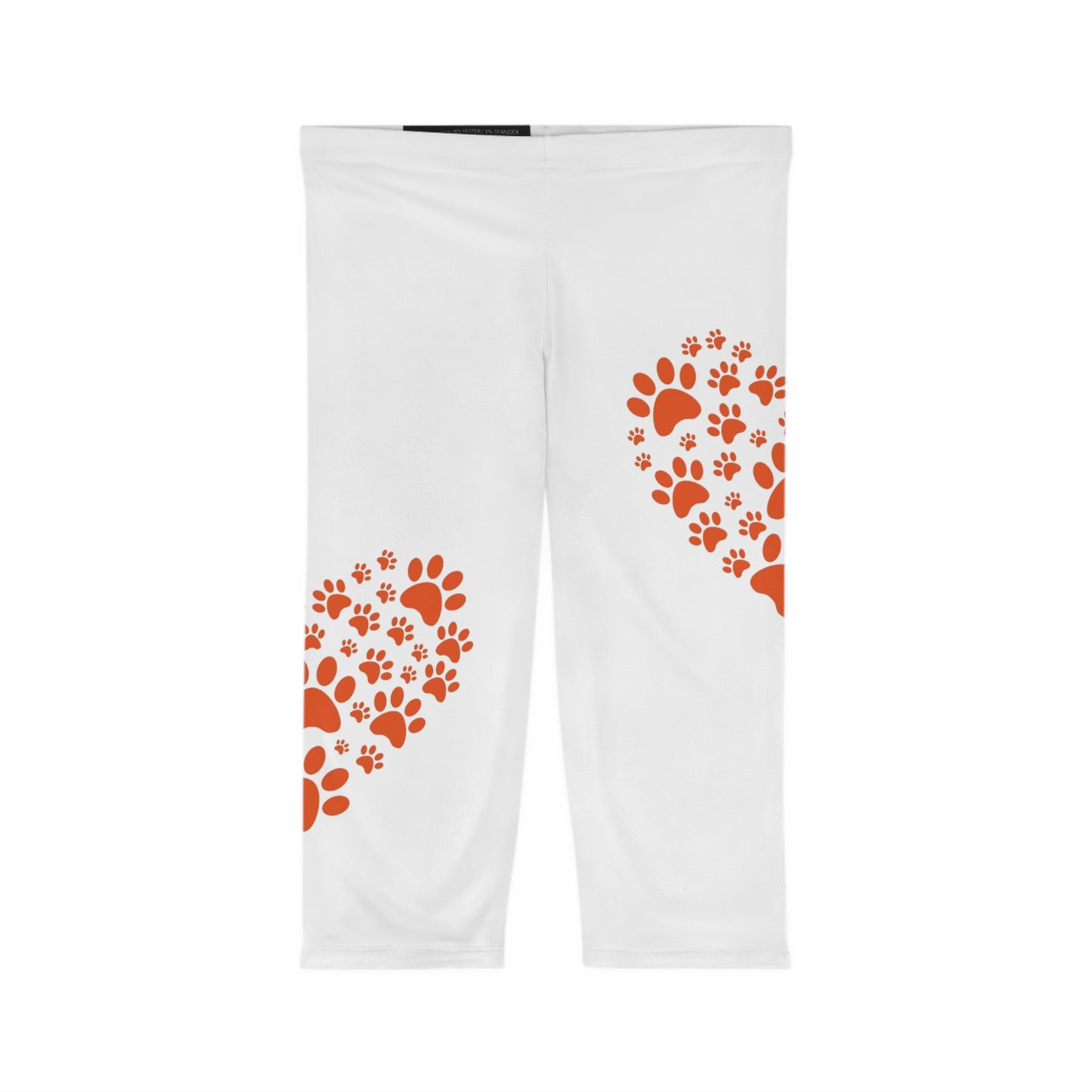 Cute Pet Lover Women’s Capri Leggings with Heart Design