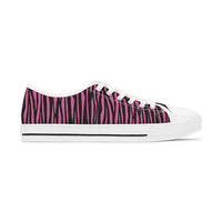 Trendy Women's Low Top Sneakers - Pink Zebra Striped Casual Footwear, Stylish Sneakers for Everyday Wear, Unique Fashion Statement, [...]