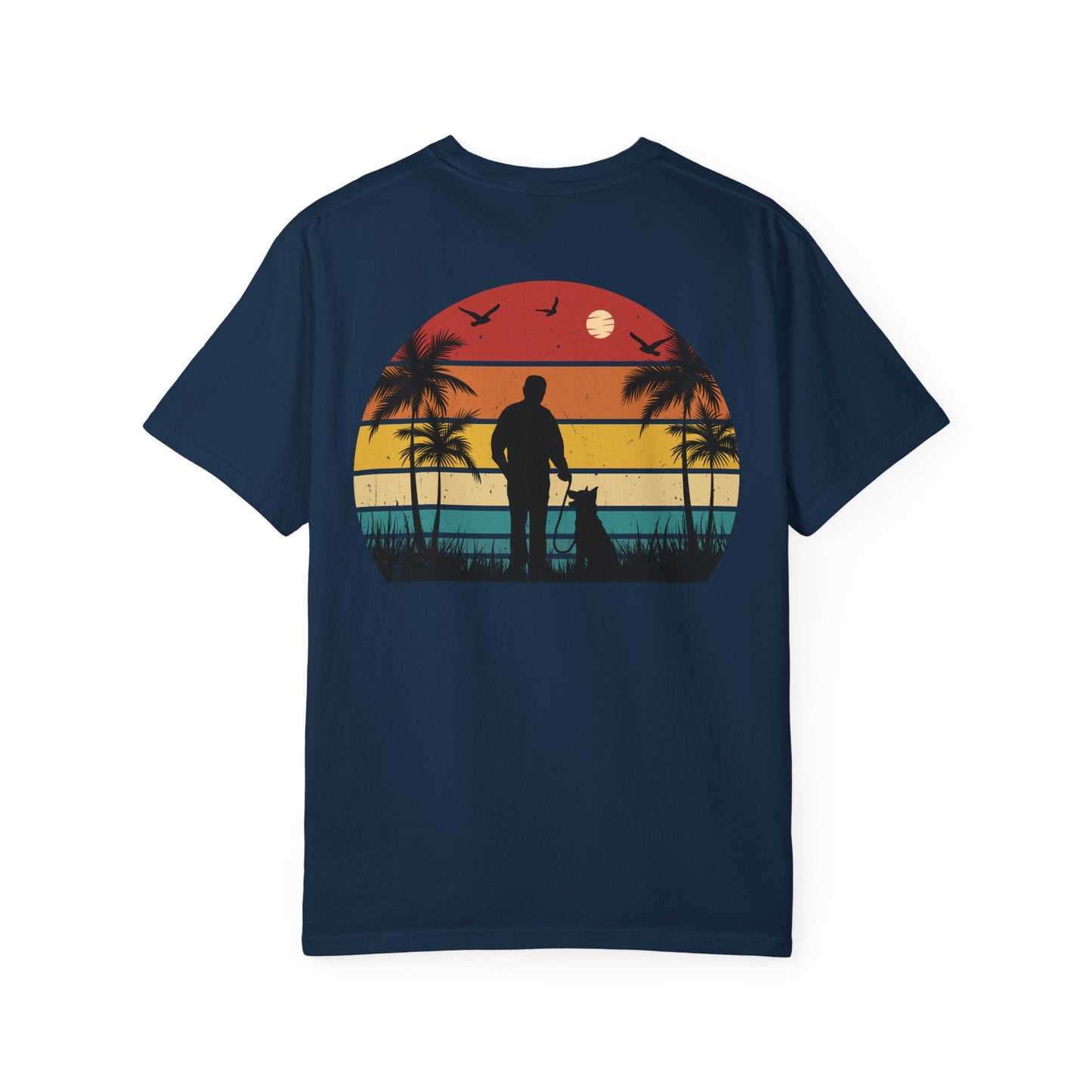 Sunset Silhouette Unisex T-Shirt, Perfect for Nature Lovers, Pet Owners, Casual Days, Summer Outings, Gift for Him or Her