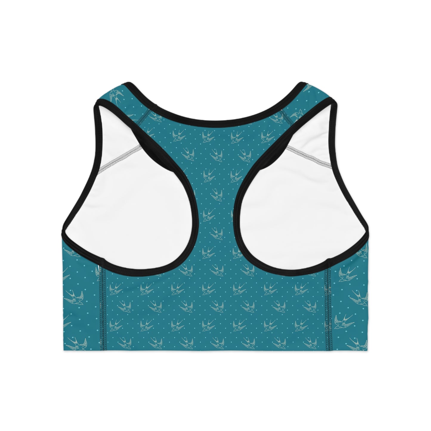 Charming Sports Bra with Bird Print, Fitness Wear, Workout Gear, Yoga Top, Activewear for Her, Great for Gifts