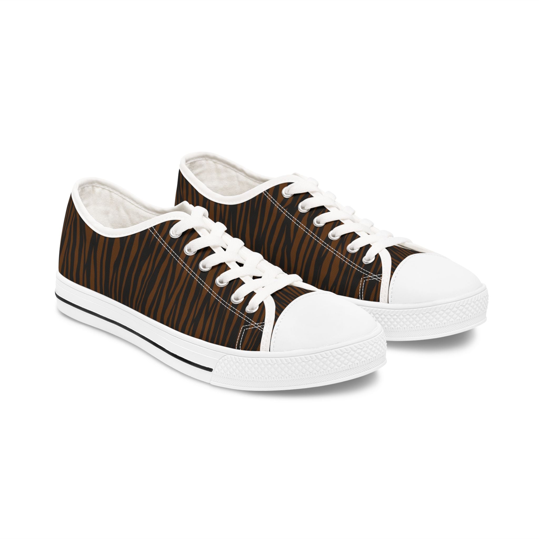 Stylish Tiger Print Women's Low Top Sneakers - Trendy Casual Footwear