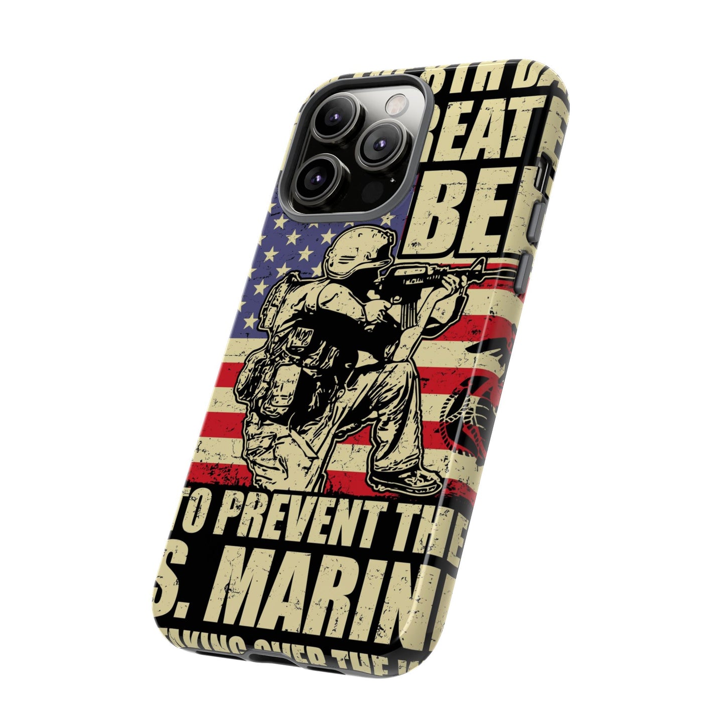 Military-Themed Phone Case - 'God Created Beer' Design