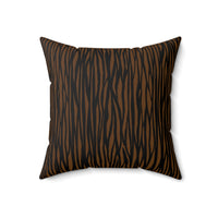 Modern Rustic Spun Polyester Square Pillow - Tree Bark Design for Cozy Home Decor