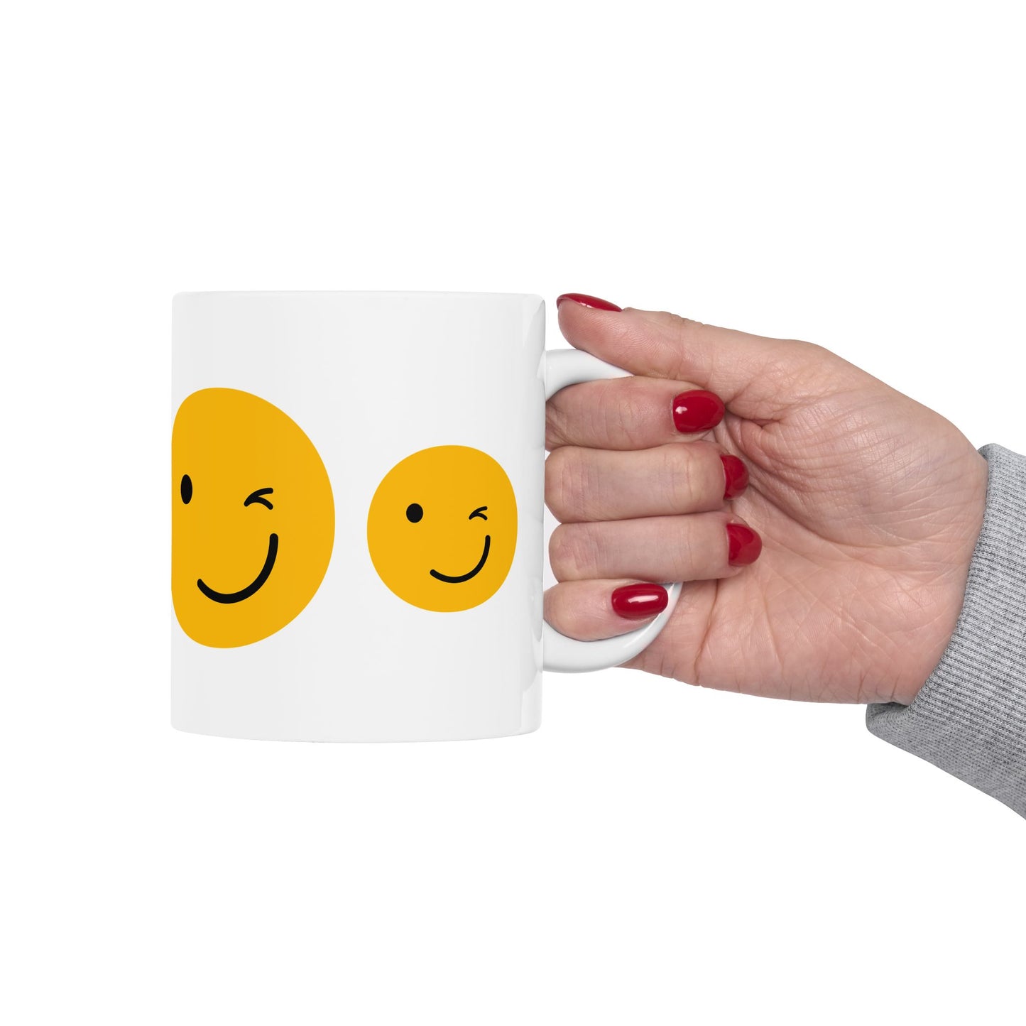 Cheerful Smiley Face Ceramic Mug - 11oz & 15oz Options
