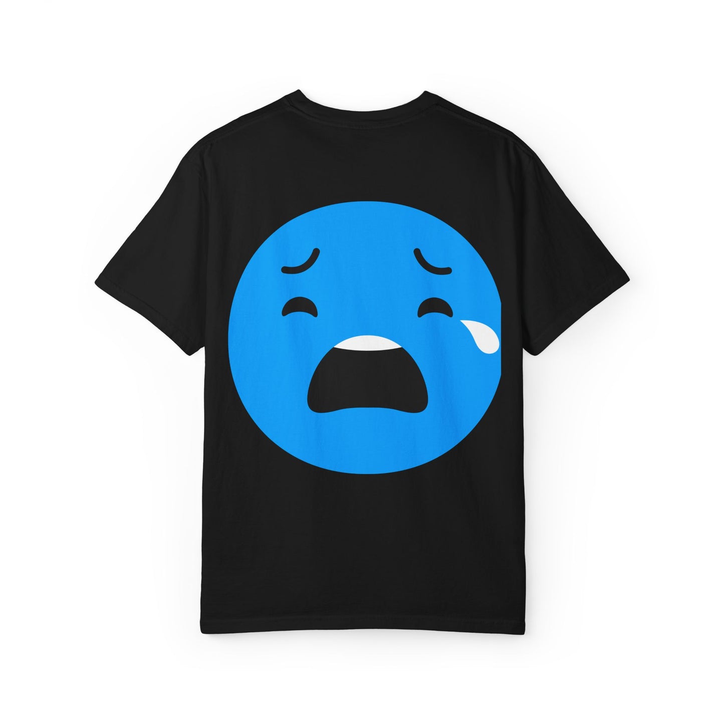 Unisex Garment-Dyed T-Shirt with Sad Emoji Design