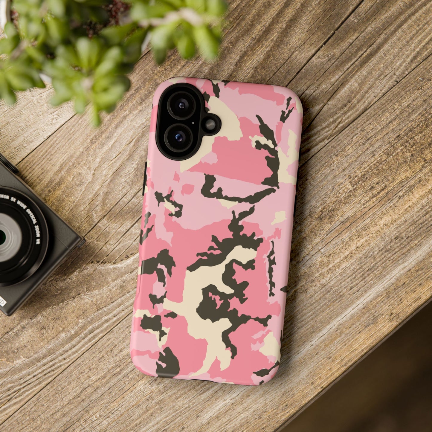 Stylish Tough Phone Case – Pink Camo Design for Bold Protection  Make a statement while keeping your phone safe with this eye-catching pink camouflage case that blends fashion with durability.