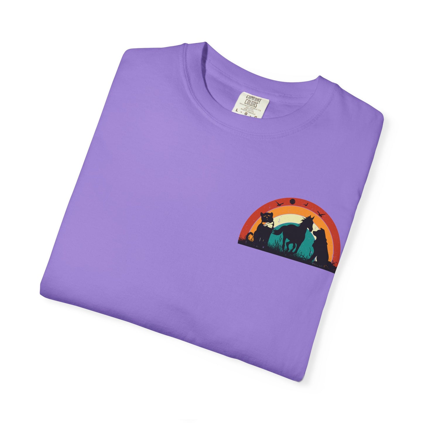 Rainbow Animal Scene Unisex T-Shirt - Nature Lover's Gift