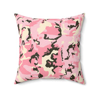 Trendy Pink Camo Square Pillow | Cozy Home Decor