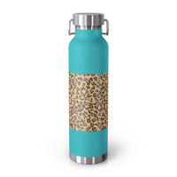 Leopard Print Insulated Water Bottle - 22oz Reusable Copper Thermos