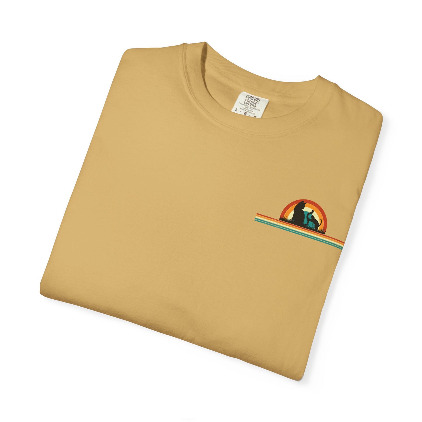Unisex Cat & Dog Sunset Graphic T-Shirt - Casual Animal Lover Tee