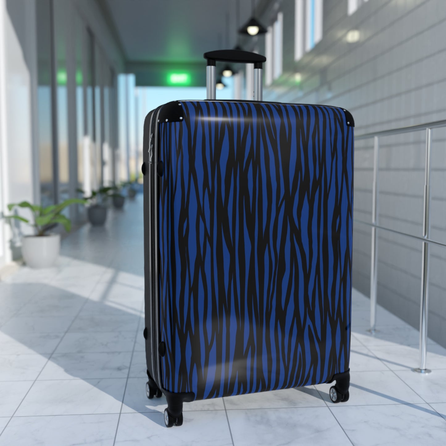 Bold Striped Suitcase - Stylish Travel Luggage for Adventurers