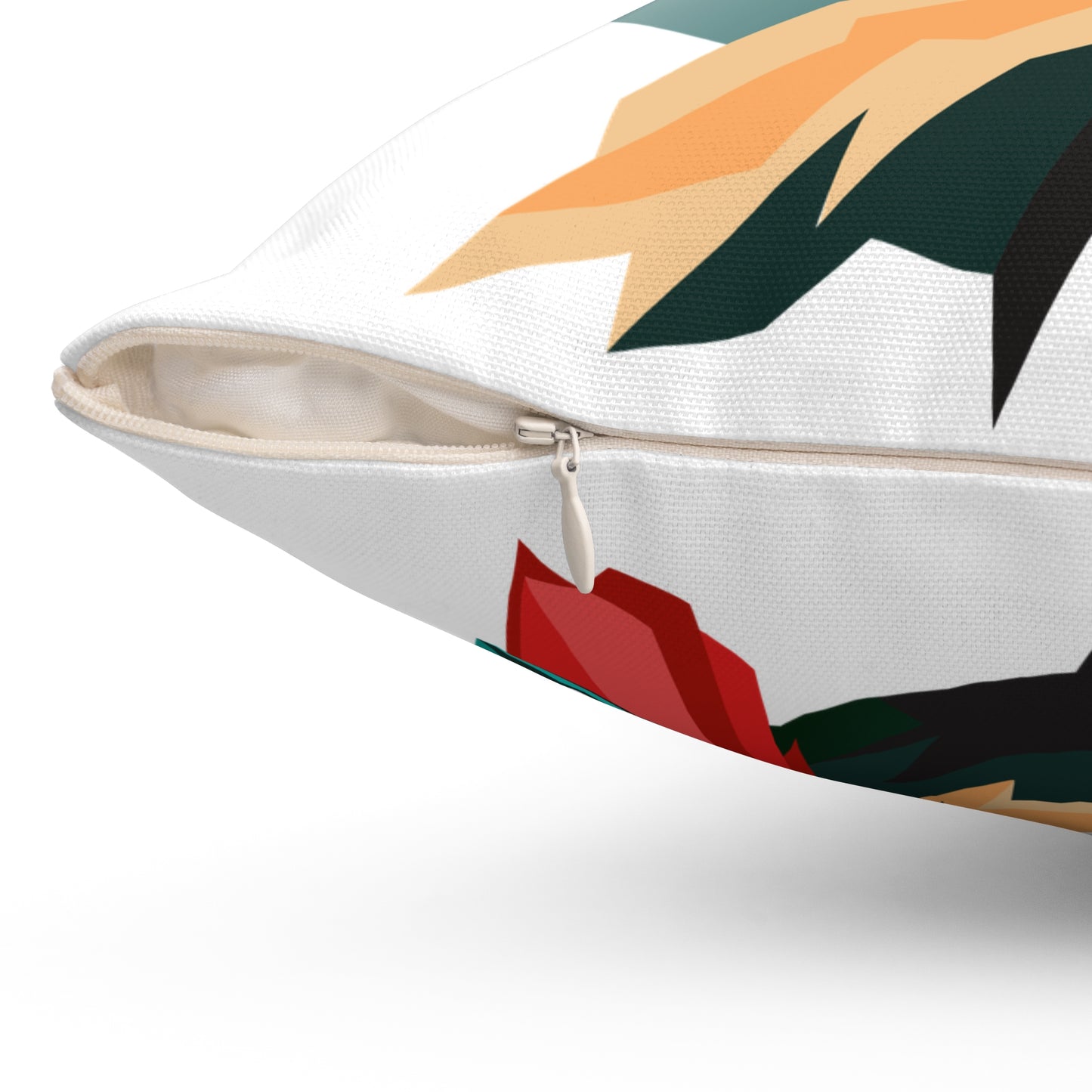 Tropical Parrot Decorative Pillow with Geometric Design