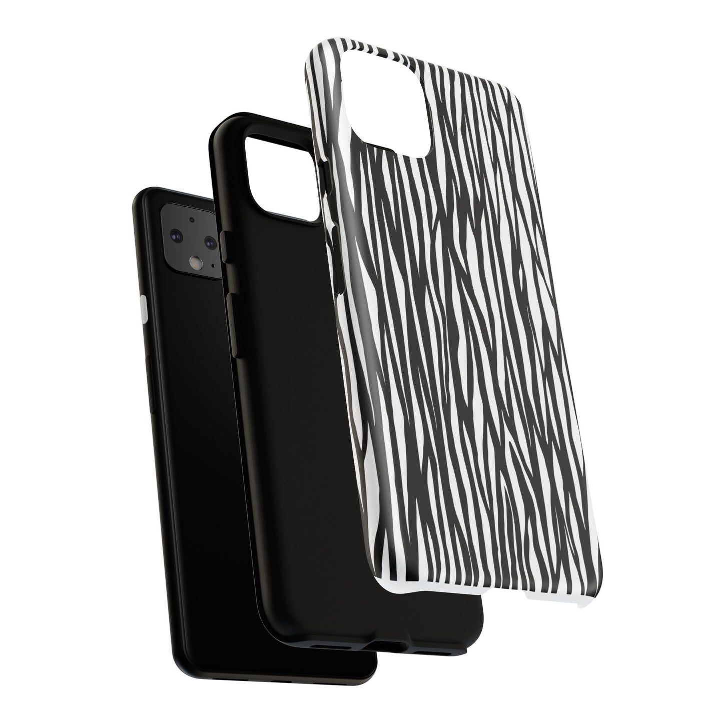 Tough Cases: Stylish Black and White Zebra Print Phone Case