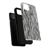 Tough Cases: Stylish Black and White Zebra Print Phone Case