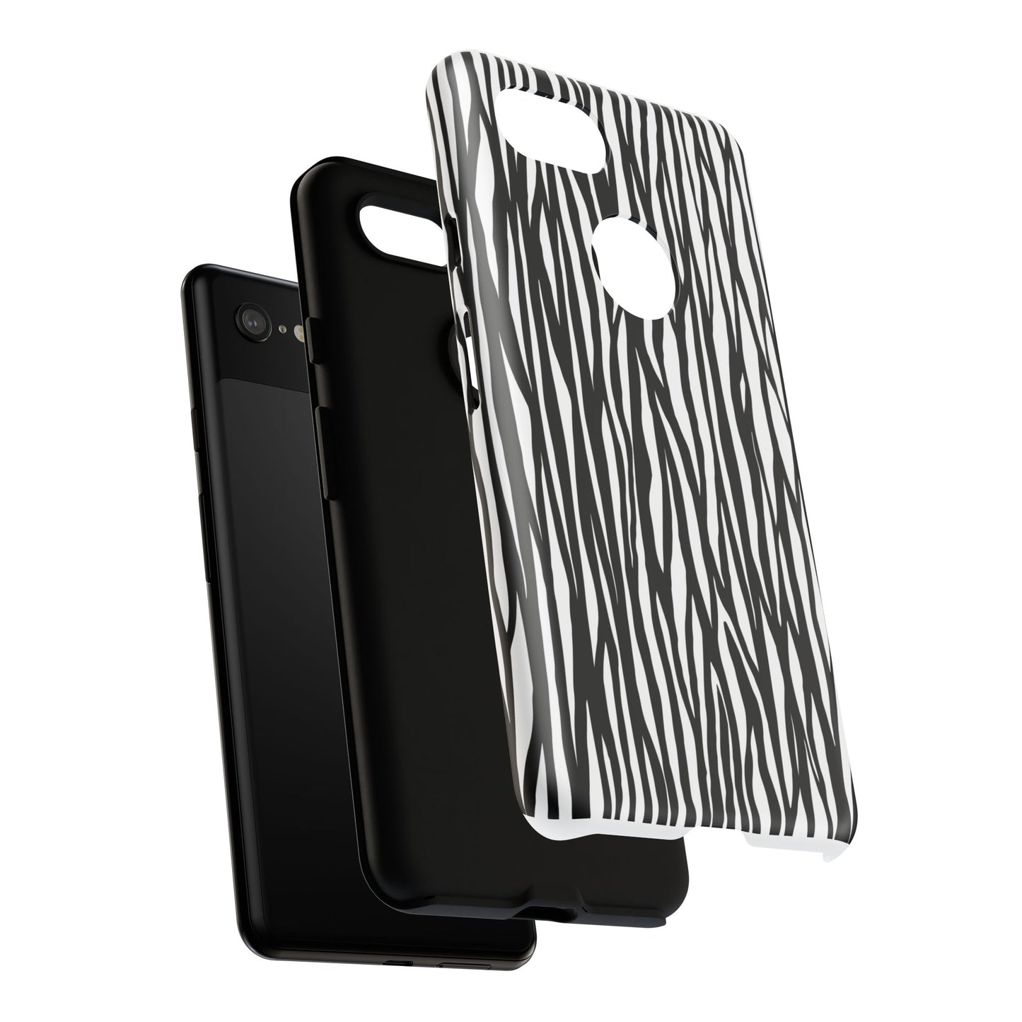 Tough Cases: Stylish Black and White Zebra Print Phone Case