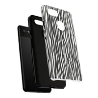 Tough Cases: Stylish Black and White Zebra Print Phone Case