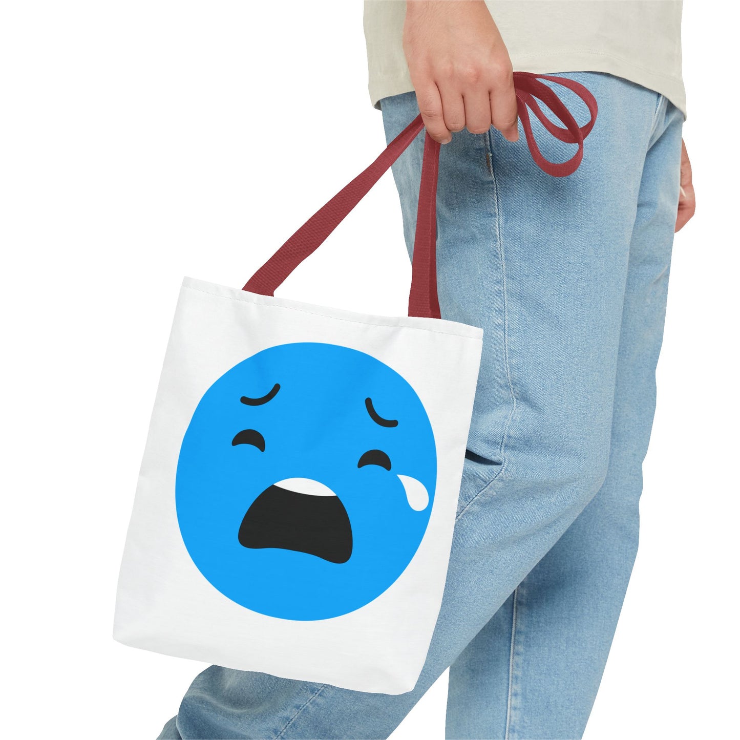 Emotional Expression Tote Bag - Cute Sad Face Design