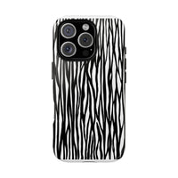 Tough Cases: Stylish Black and White Zebra Print Phone Case