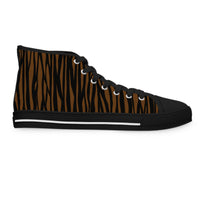 Stylish Women’s High Sneakers - Trendy Tiger Print Design