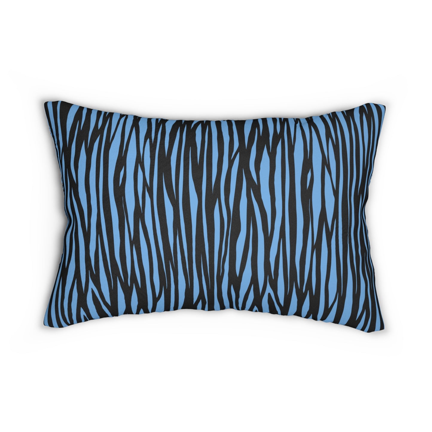 Blue Stripe Spun Polyester Lumbar Pillow - Stylish Home Decor Accent