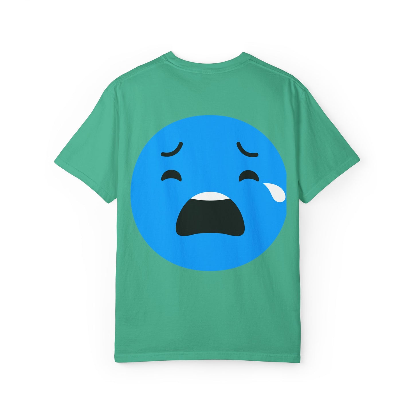 Unisex Garment-Dyed T-Shirt with Sad Emoji Design