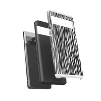 Tough Cases: Stylish Black and White Zebra Print Phone Case