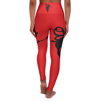 Fitness-Inspired High Waisted Yoga Leggings with Bold Design
