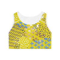 Vibrant Patterned Sports Bra for Active Women