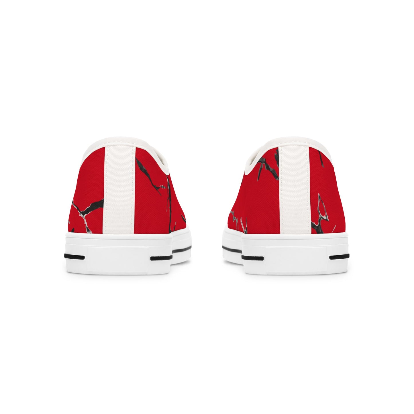 Bold Red Women&#039;s Low Top Sneakers - Stylish & Unique Casual Footwear