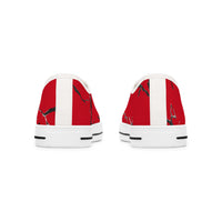 Bold Red Women&#039;s Low Top Sneakers - Stylish & Unique Casual Footwear