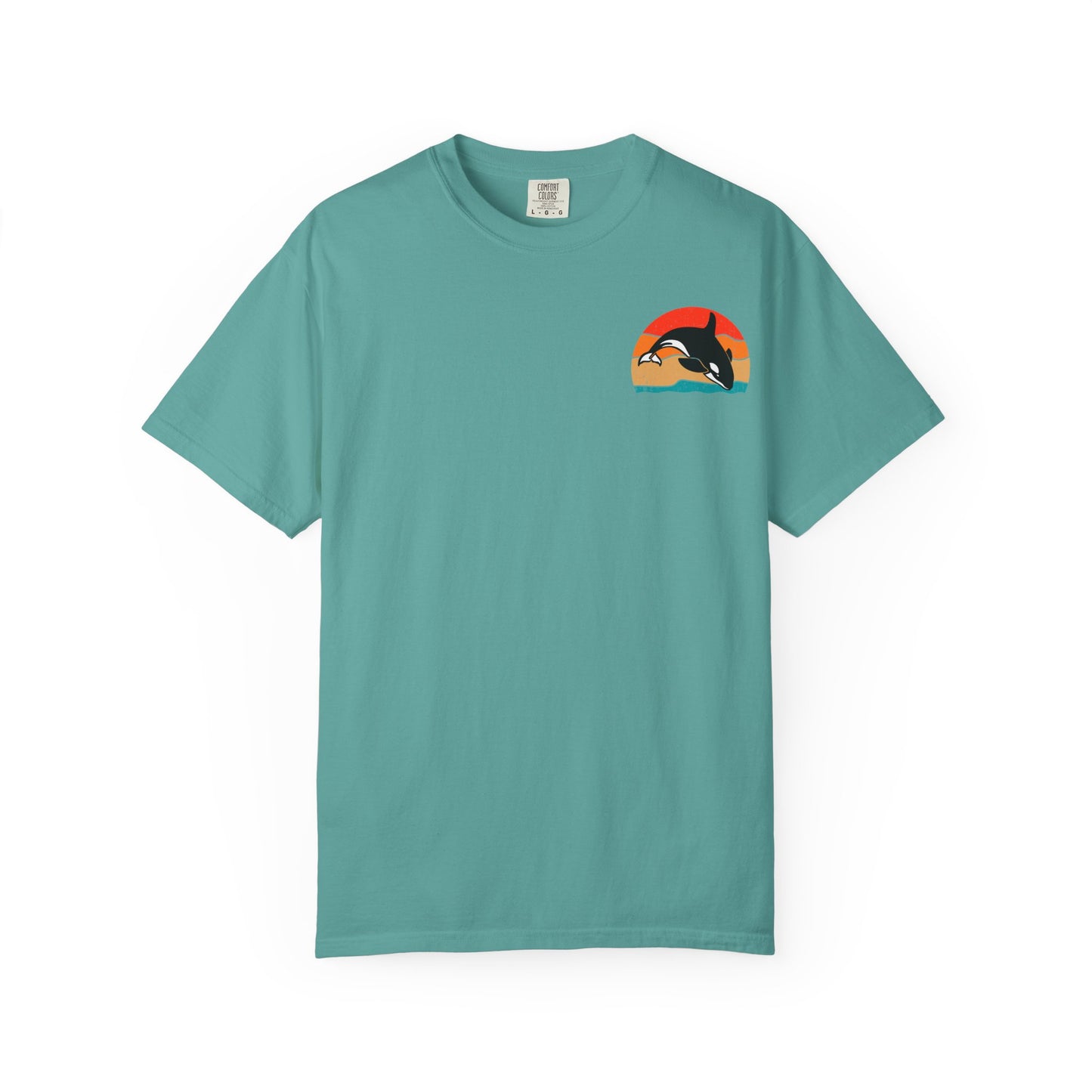 Whale Sunset Graphic T-Shirt - Unisex Garment-Dyed Tee for Ocean Lovers