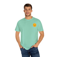 Happy Face Garment-Dyed T-shirt for Positive Vibes