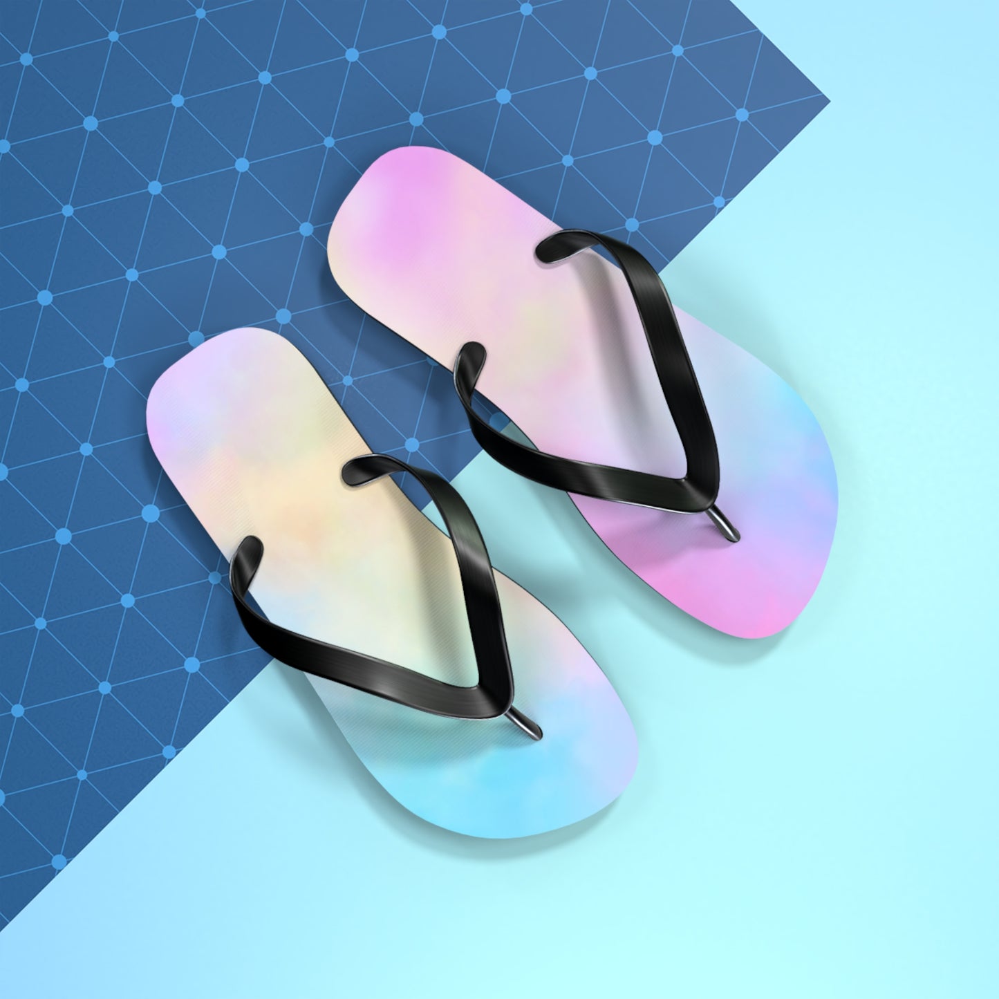 Pastel Tie-Dye Flip Flops – Perfect for Summer Beach Days & Festivals