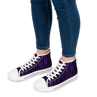 Purple Zebra Print High Top Sneakers for Women