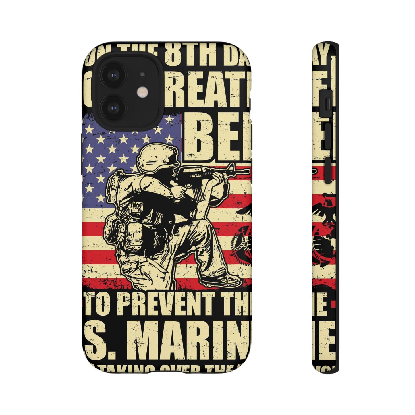 Military-Themed Phone Case - 'God Created Beer' Design