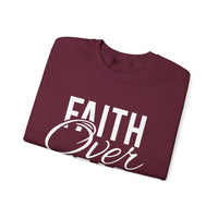 Faith Over Fear - Crewneck Sweatshirt, Unisex Relaxed Fit Pullover, Gift for Stress Relief, Cozy Casual Wear, Mindfulness