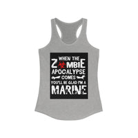 Funny Zombie Apocalypse Marine Women's Racerback Tank